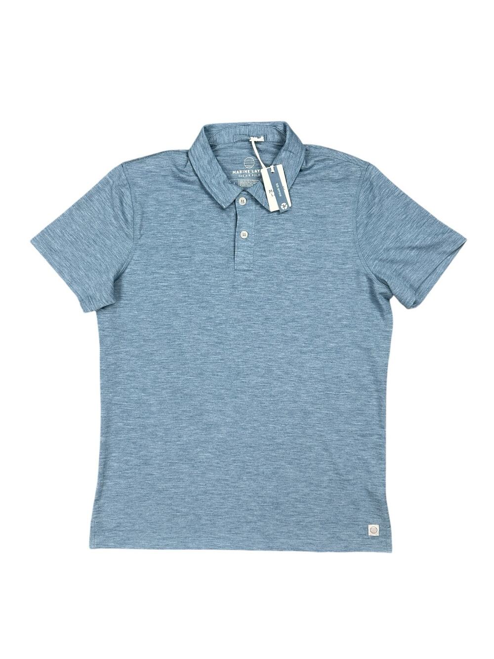 Marine Layer The Re-Spun Air Polo Coronet Blue NWT — Size Small
